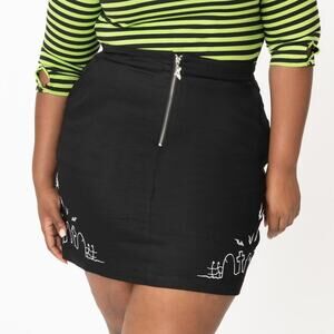 Hell Bunny Black Cullen Graveyard Mini Skirt 2XL